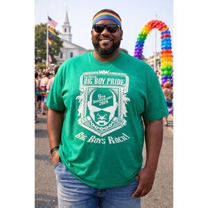Big Boy Pride 5th Anniversary 2015 Gay Big Men Of Color Green Rare T-Shirt 2XL